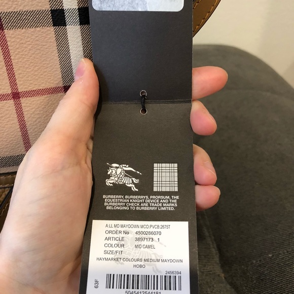 $995 burberry maydown haymarket hobo camel check - Picture 5 of 8